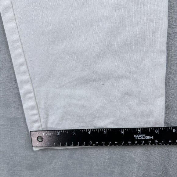 Lark Lane Straight Leg Jeans Womens Size 14 High Rise Stretch White - Picture 10 of 12